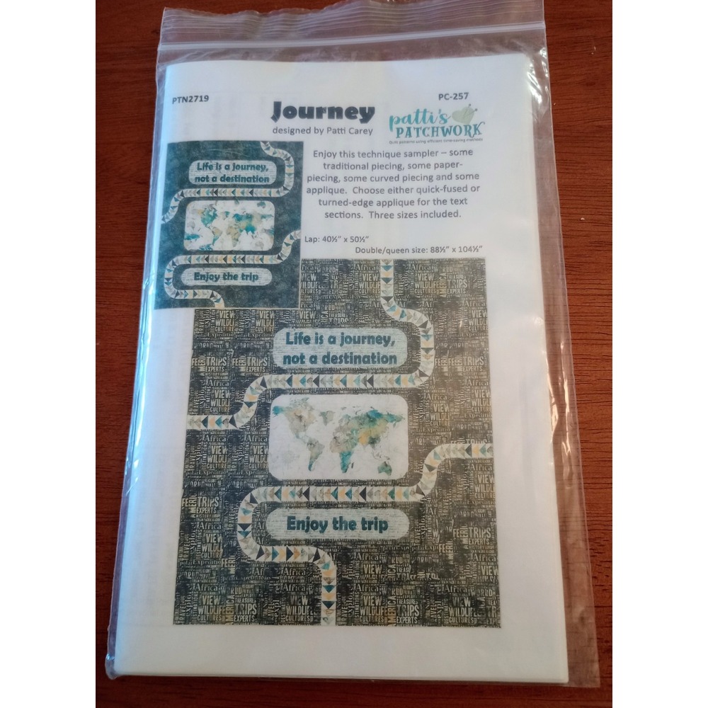 Journey Quilting Pattern by Patti Carey Patti's Patchwork Uncut Travel Map Trip